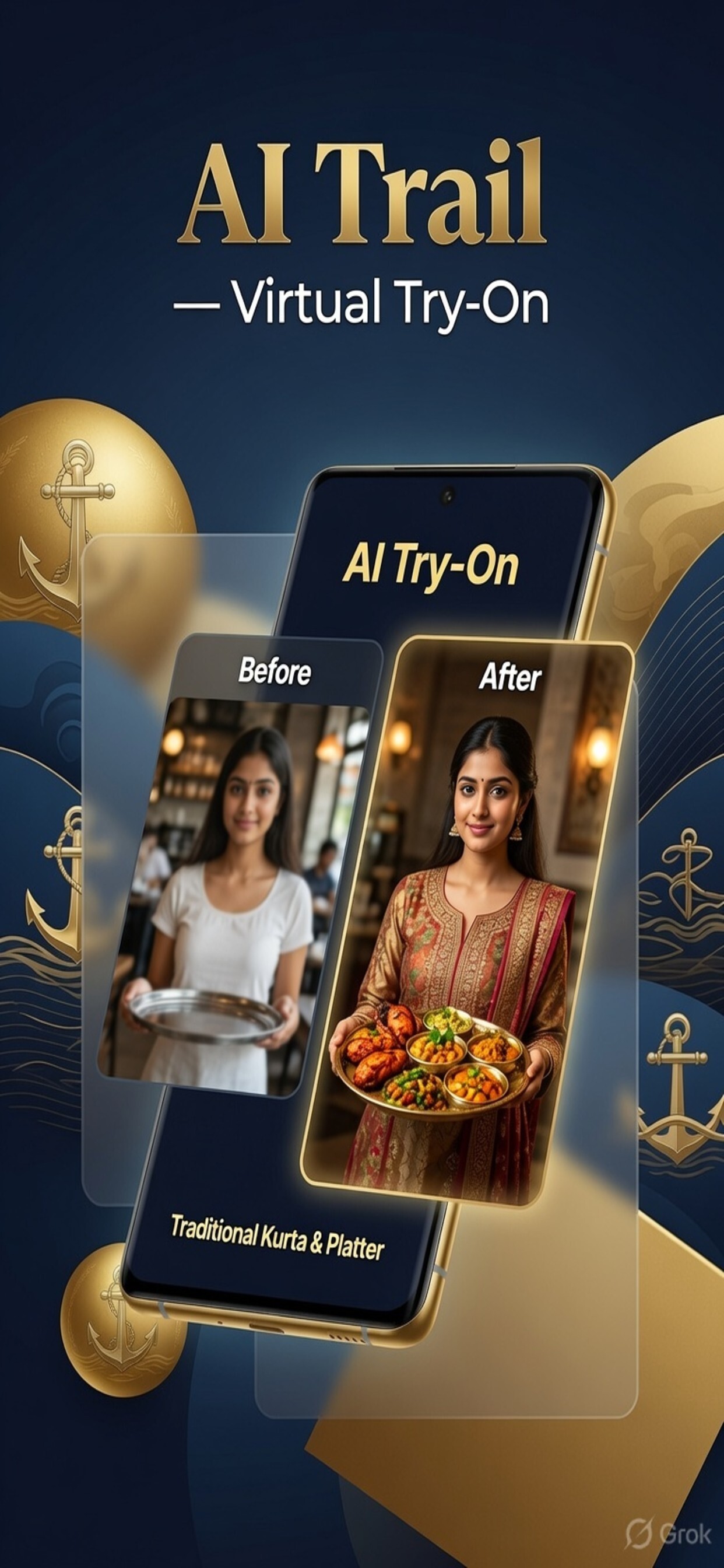 AI Try-On virtual experience on a mobile device